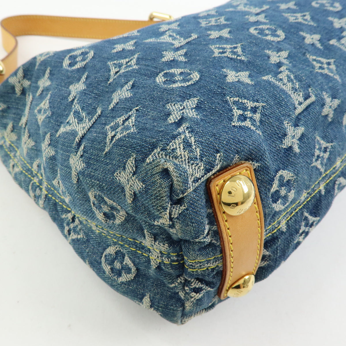 Louis Vuitton Monogram Denim Baggy PM 2Way Bag Shoulder Bag Blue M95049
