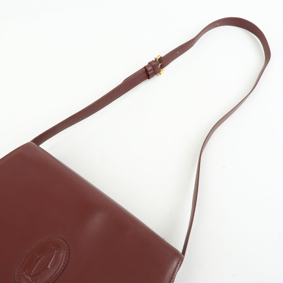 Cartier Must de Cartier Leather Shoulder Bag Crossbody Bag Bordeaux