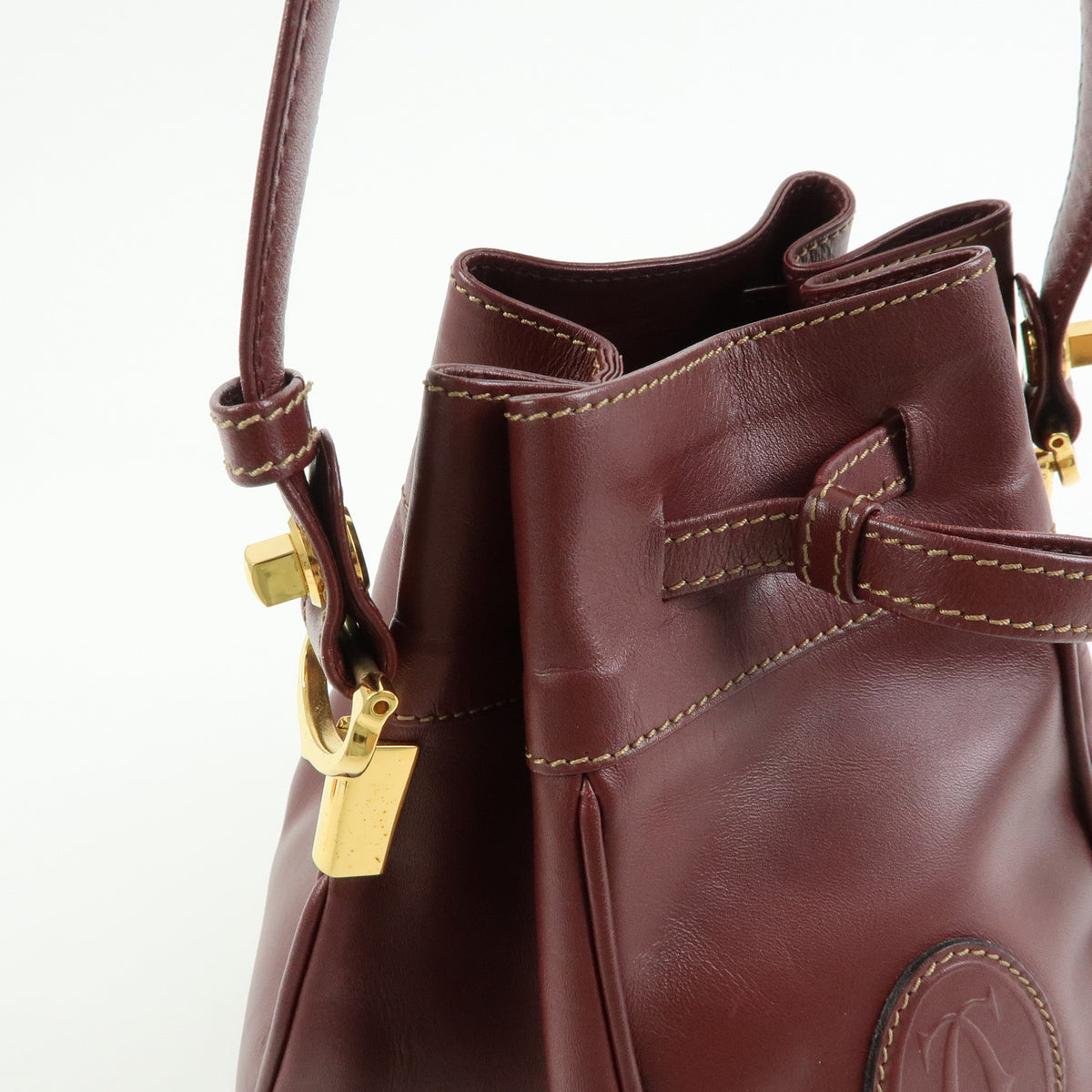 Cartier Must de Cartier Leather Shoulder Bag Crossbody Bag Bordeaux