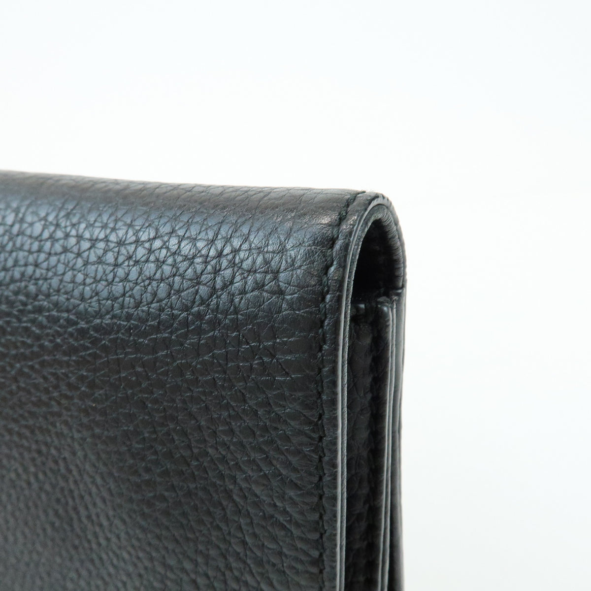 GUCCI SOHO Interlocking G Leather Clutch Bag Flat Pouch Black 336753