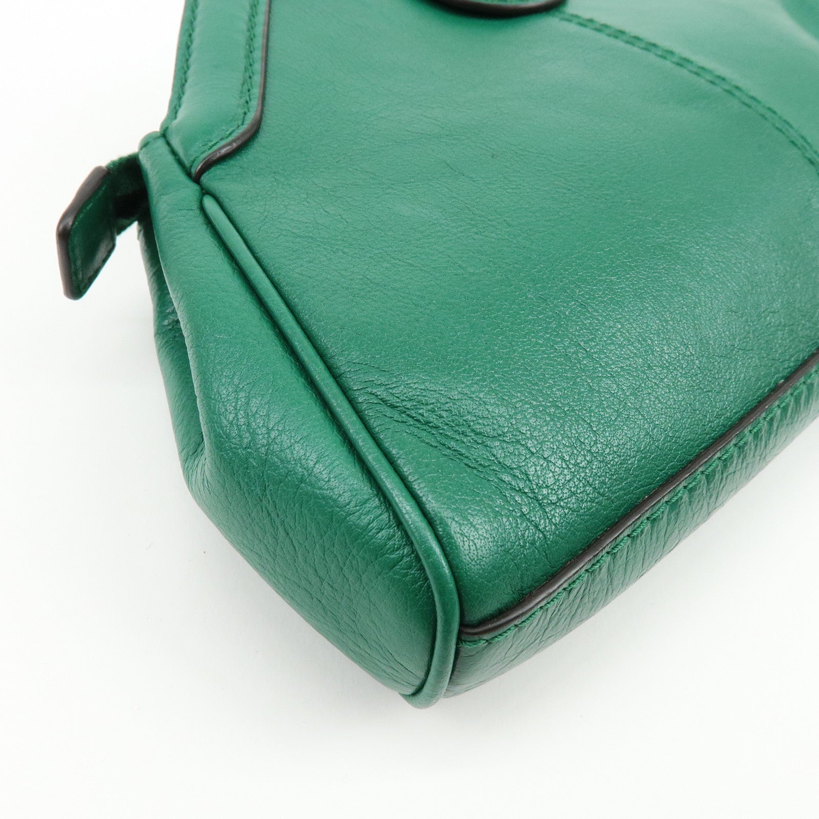 GUCCI Animalier Double G Small Cat Head Shoulder Bag Green 524620