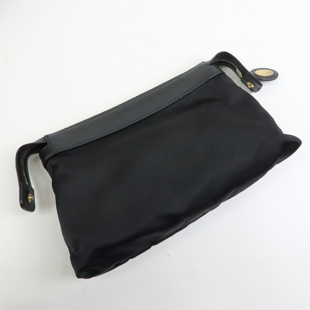 CHANEL Calf Skin V Stich Shevron Chain Shoulder Bag Tote Bag Black
