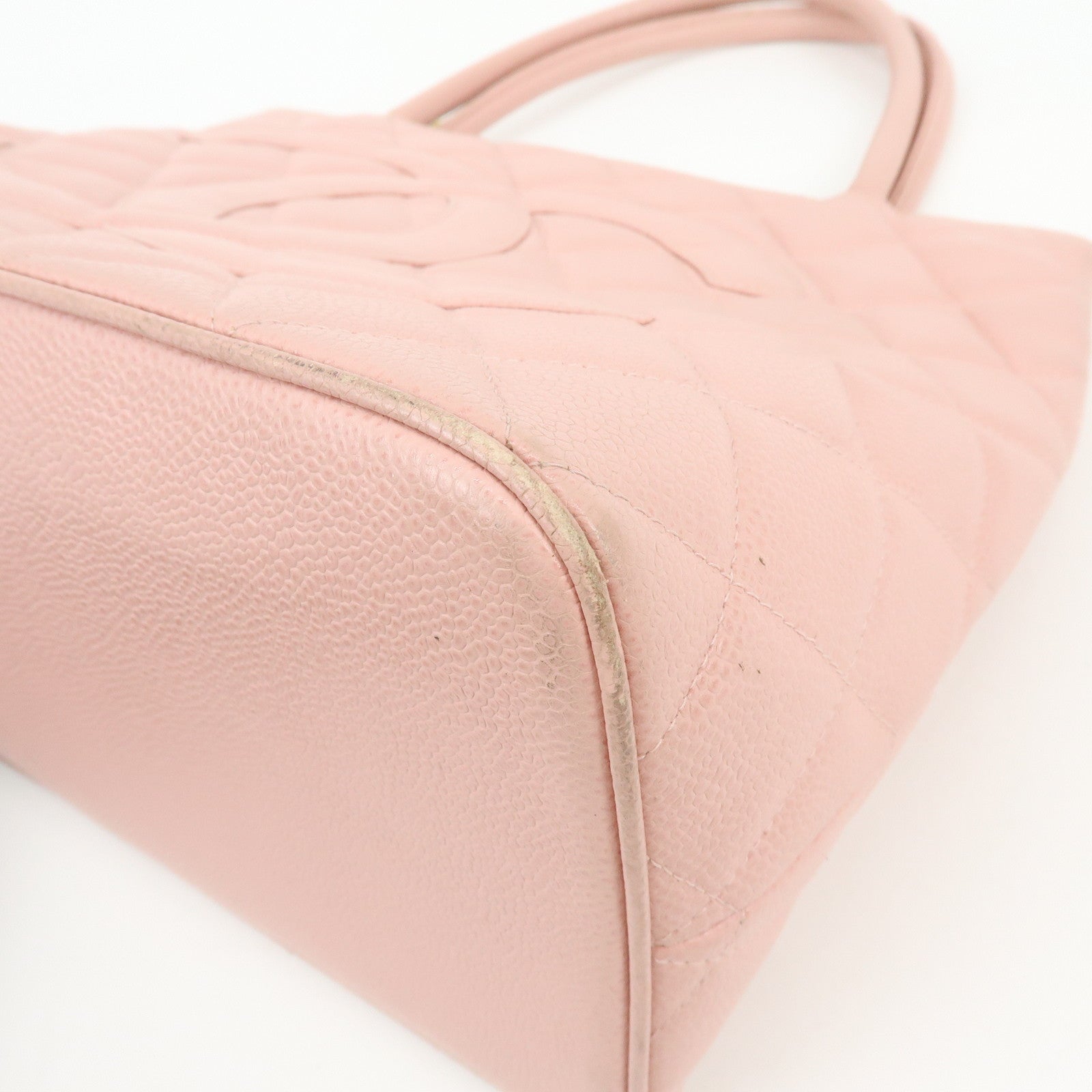 CHANEL Medallion Matelasse COCO Mark Caviar Skin Tote Bag A01804