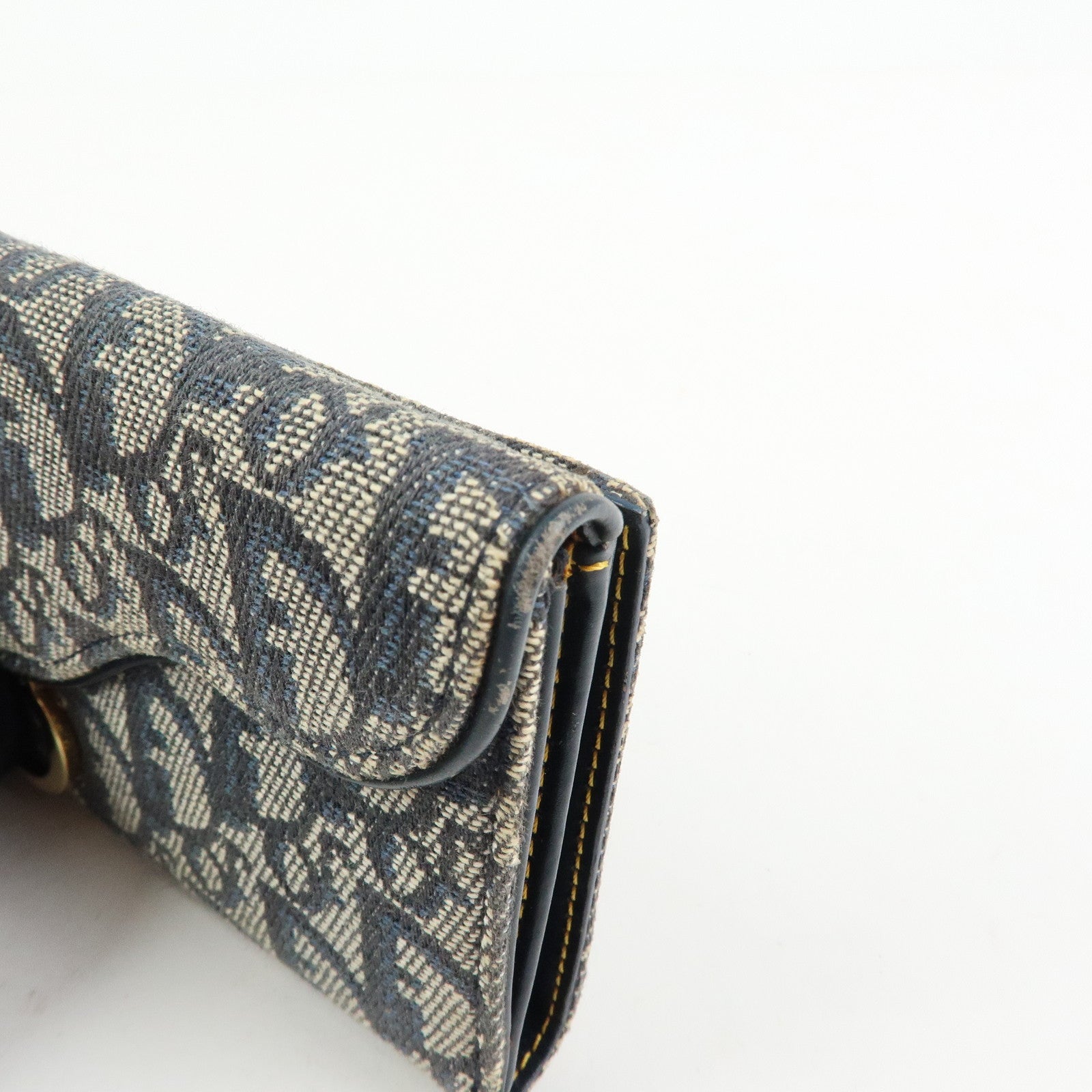 Christian Dior Trotter Saddle Jacquard Canvas Bi-fold Compact Wallet