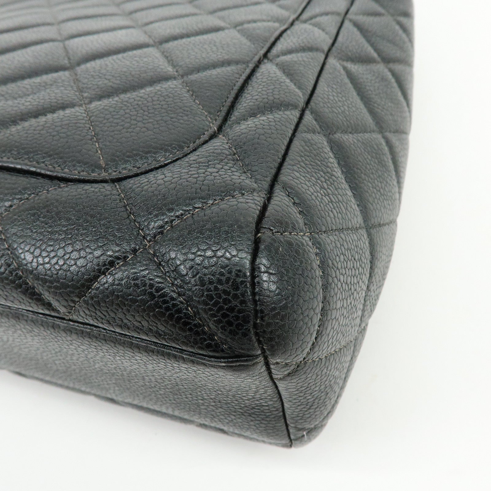 CHANEL COCO Mark Matelasse Caviar Skin Shoulder Bag Black