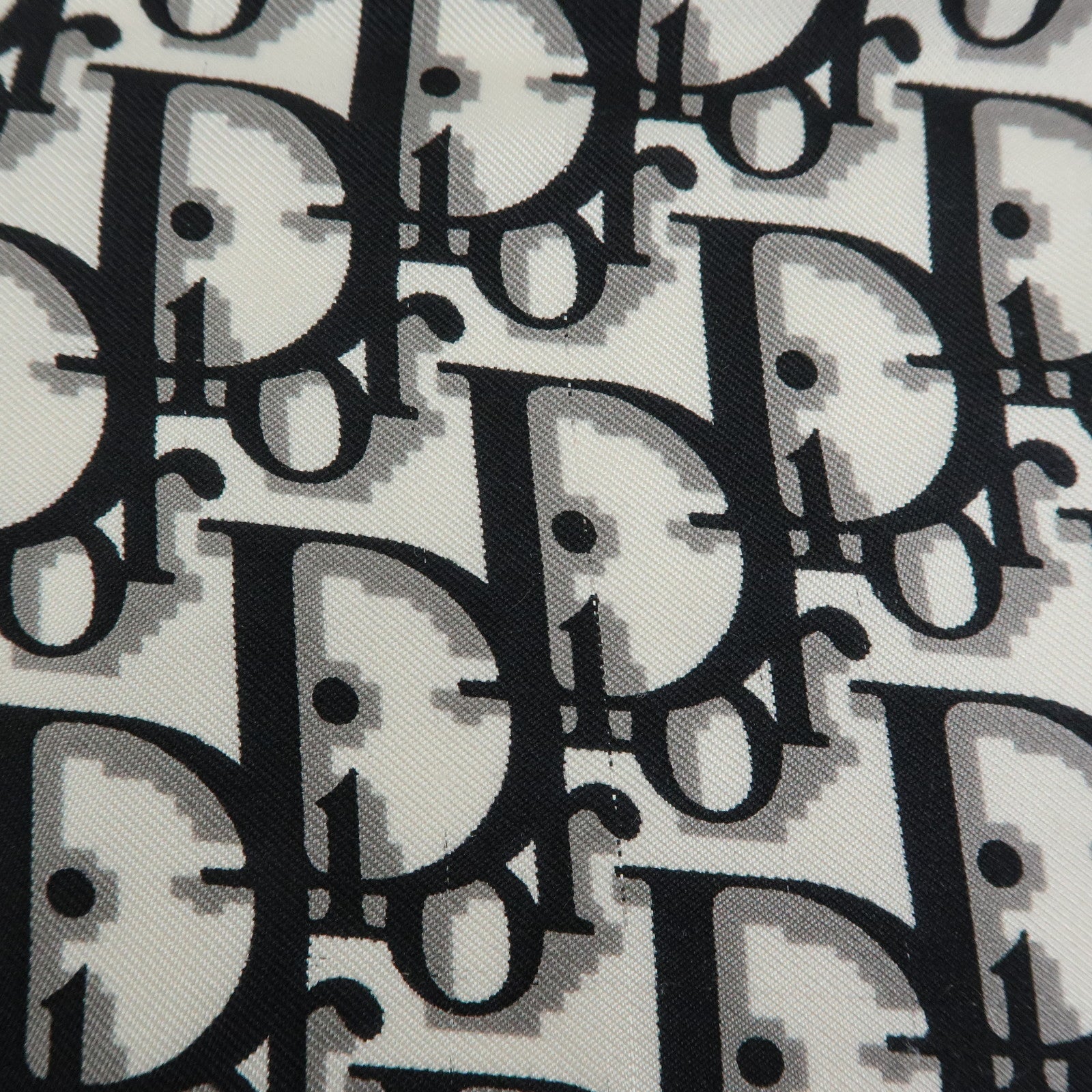 Christian Dior Trotter Silk 100% Scarf Black White