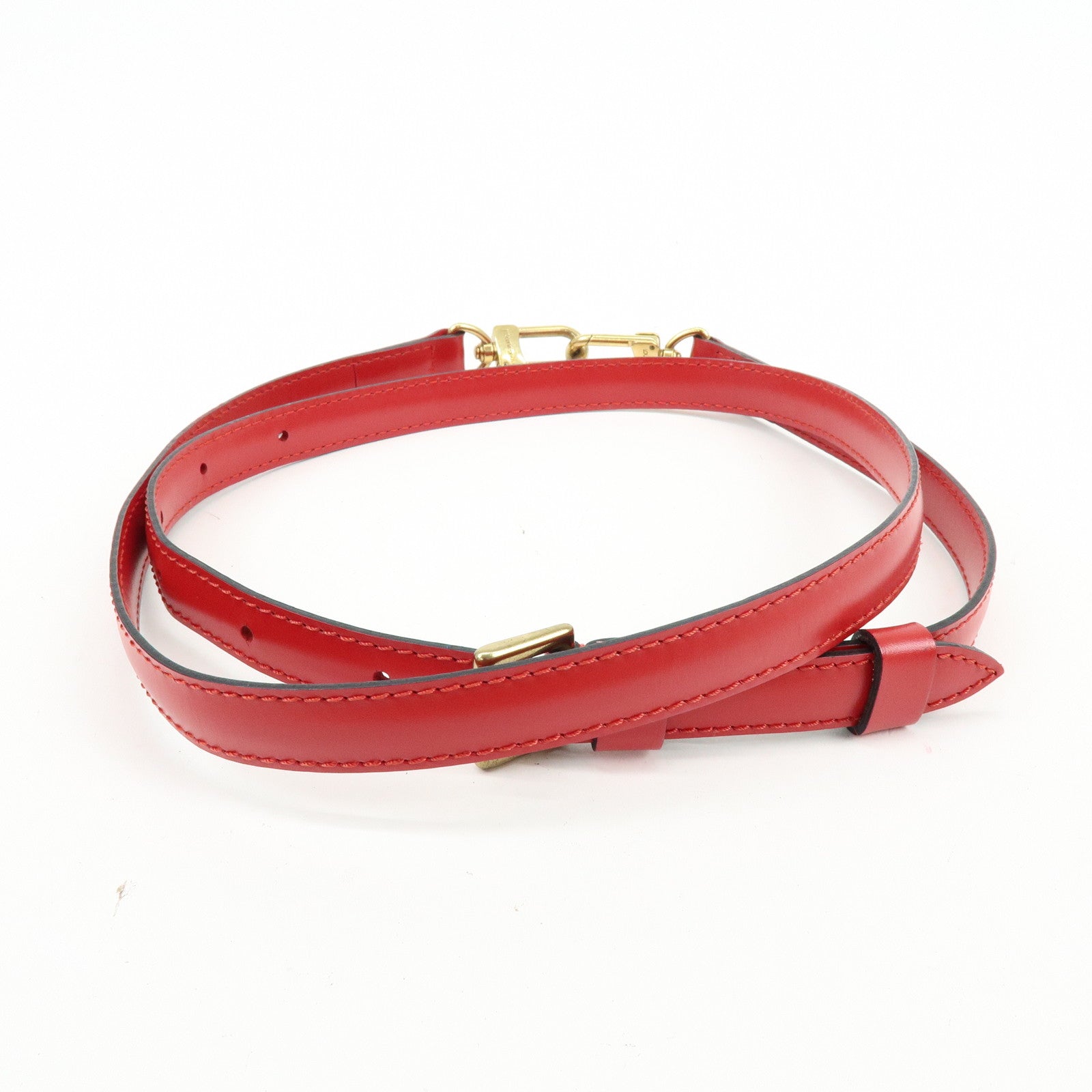 Louis Vuitton Adjustable Leather Shoulder Strap For Epi Bags Red