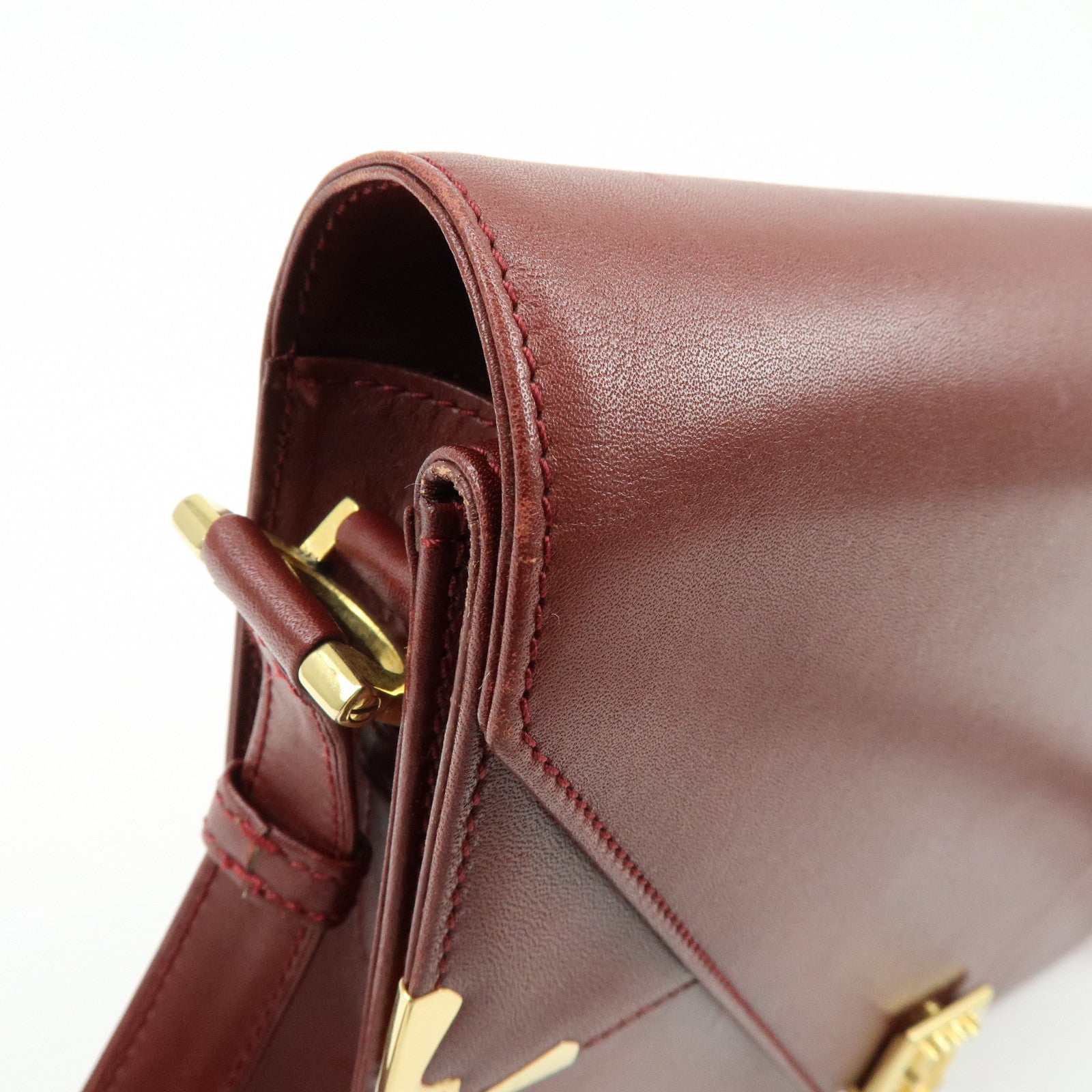 Cartier Must de Cartier Leather Double Flap Shoulder Bag Boudreaux