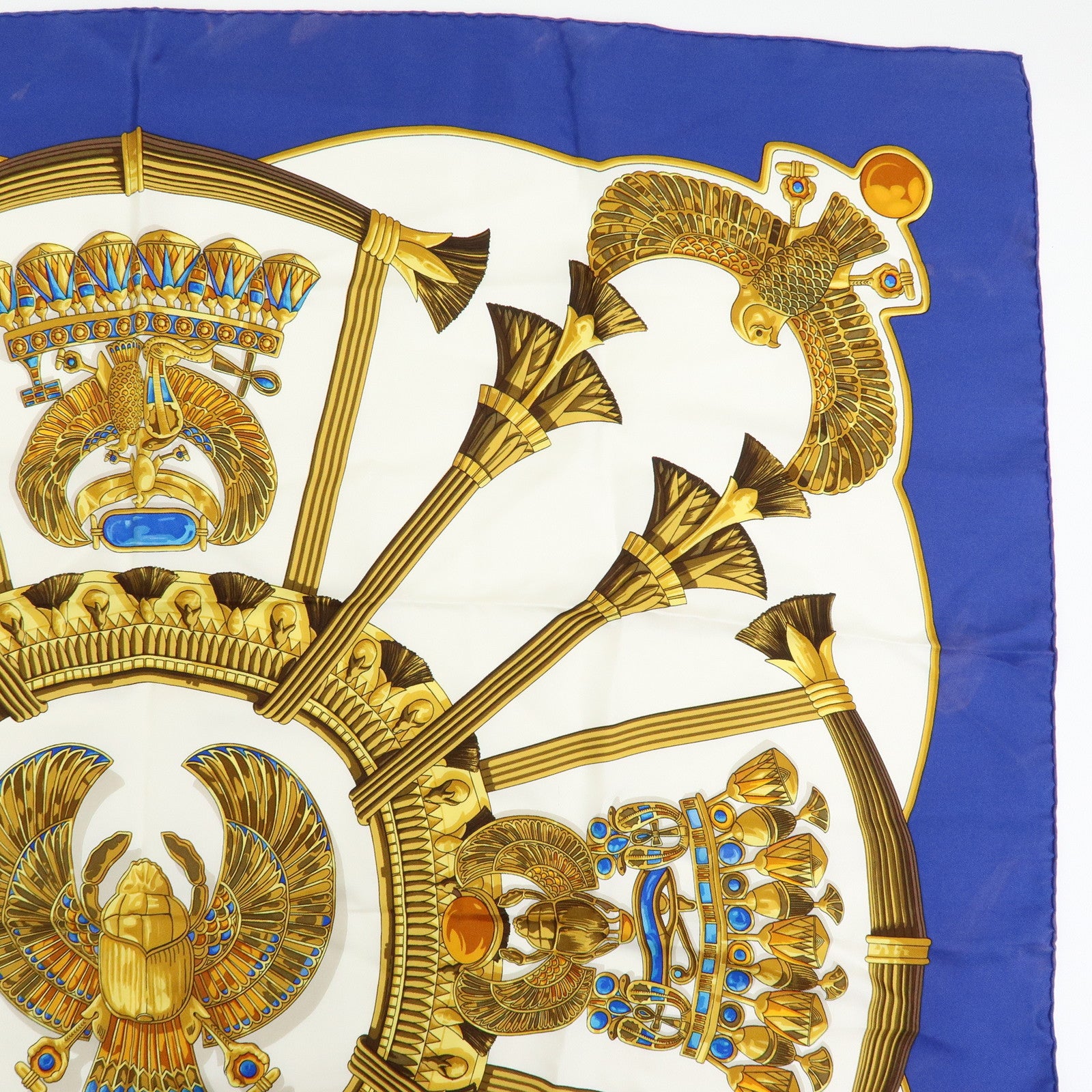 HERMES Carre 90 Lot of 2 Silk 100% Scarf brides de gala/caty Red Blue
