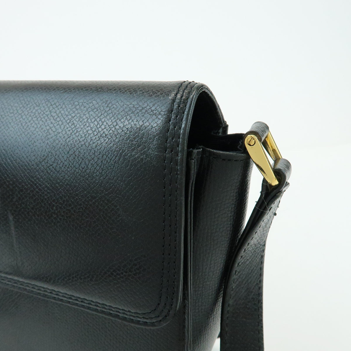 VALENTINO V Logo Leather Shoulder Bag Crossbody Bag Tassel Charm Black