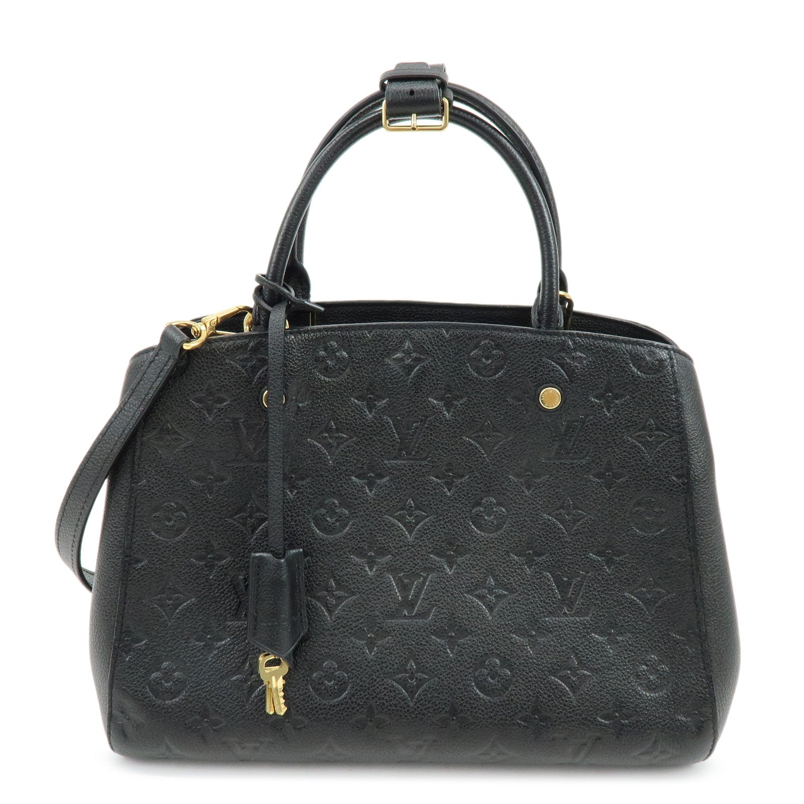 Louis Vuitton Monogram Empreinte Montaigne MM 2Way Hand Bag Noir M41048