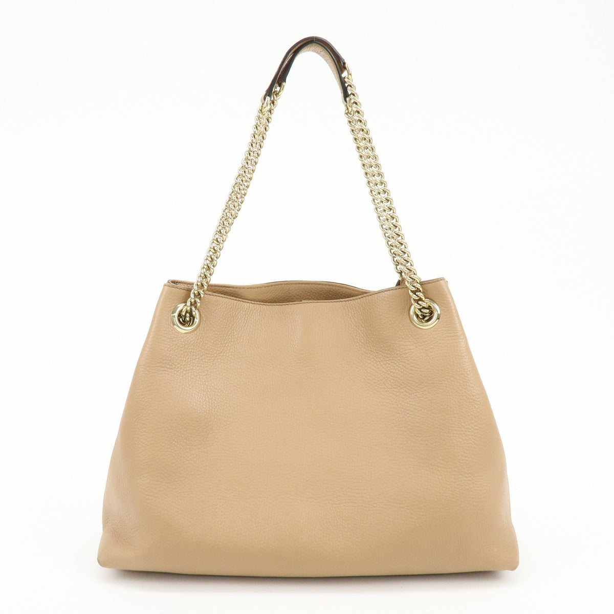 GUCCI SOHO Interlocking G Leather Chain Shoulder Bag Beige 536196