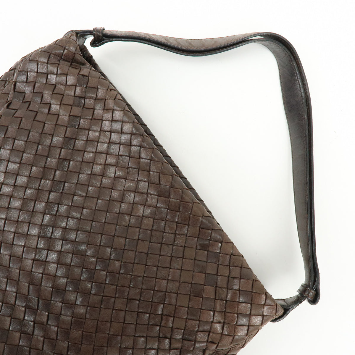 BOTTEGA VENETA Intrecciato Leather Shoulder Bag Hand Bag Brown