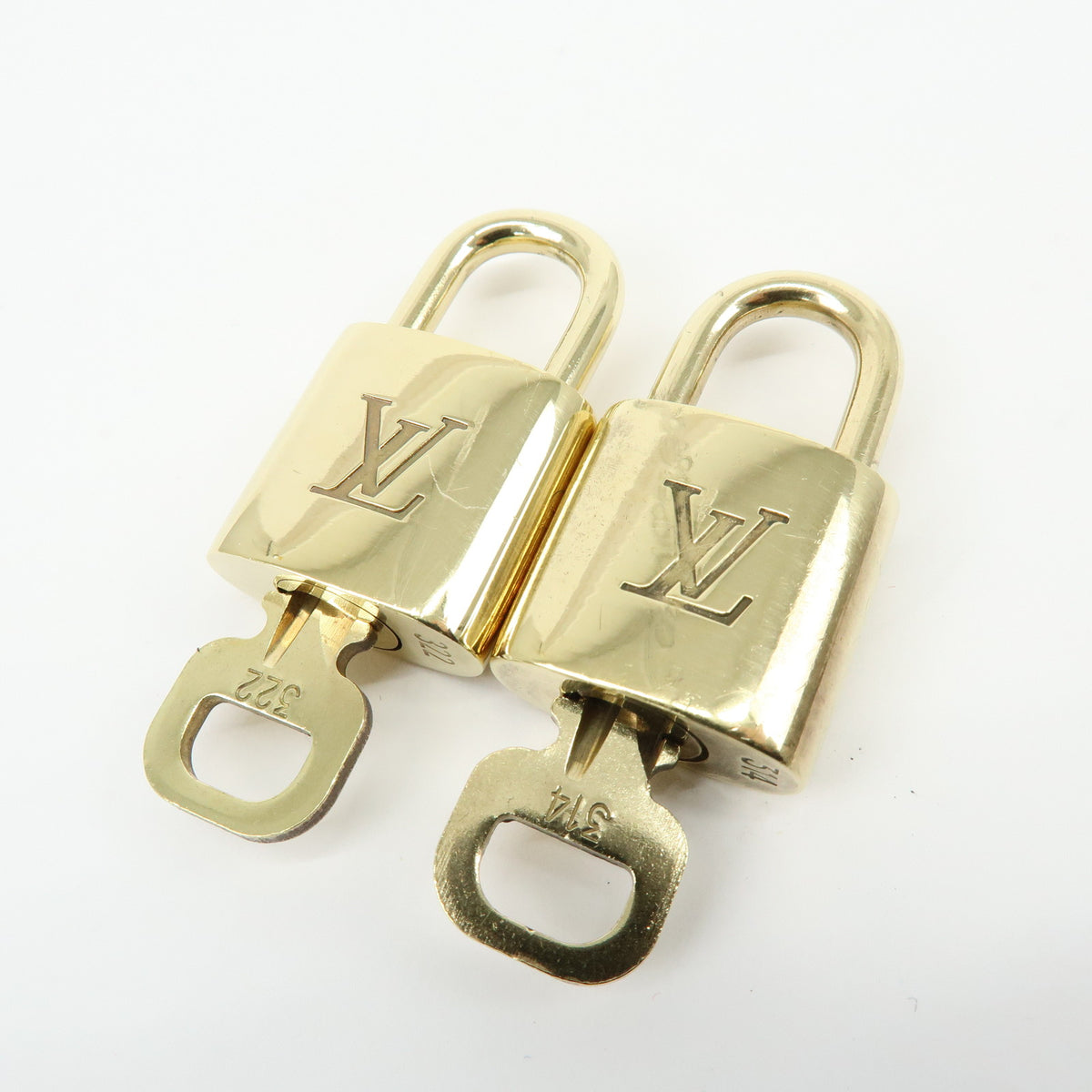Louis Vuitton Lot of 10 Lock & Key Cadena Key Lock Gold