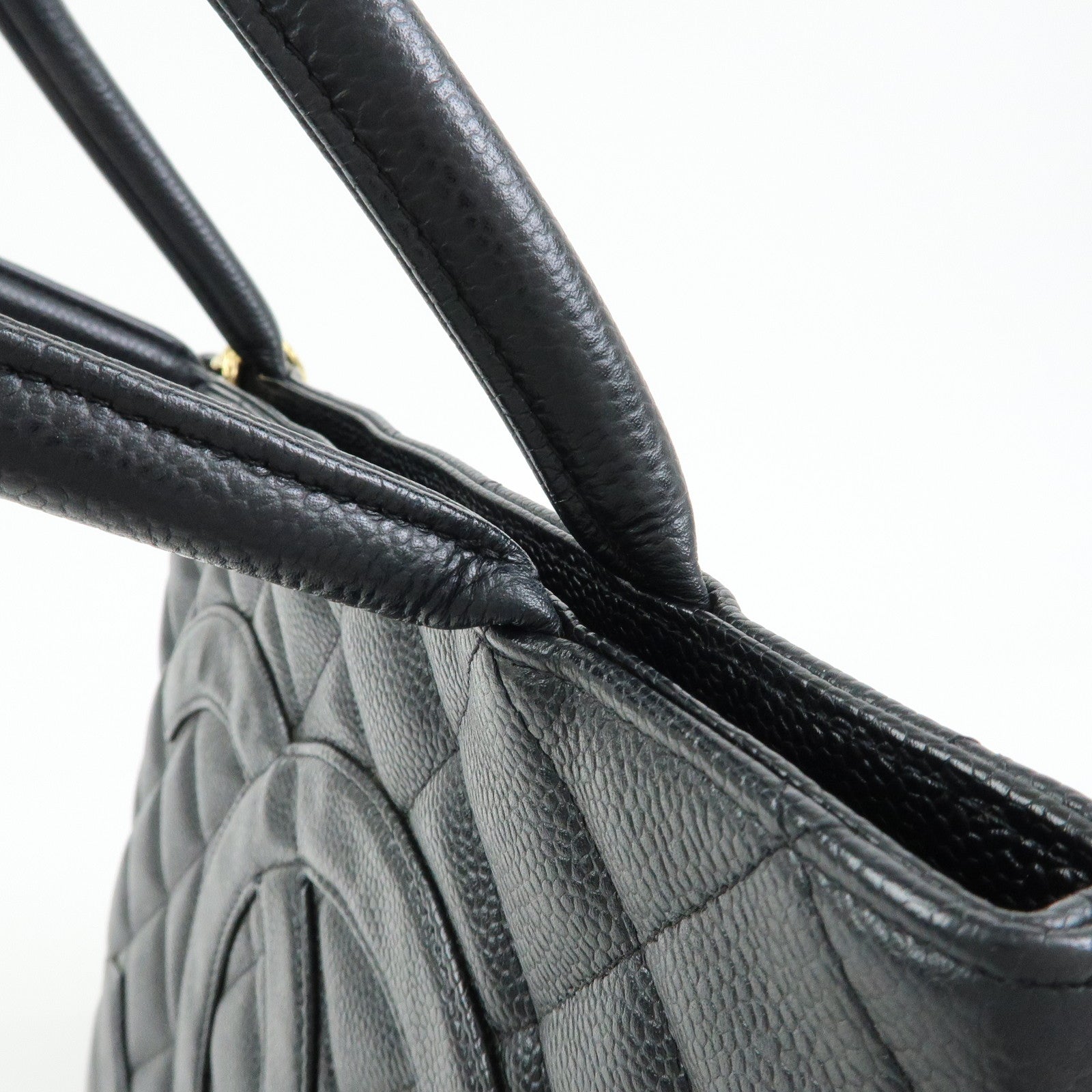 CHANEL Matelasse COCO Mark Medallion Tote Bag Hand Bag Black A01804