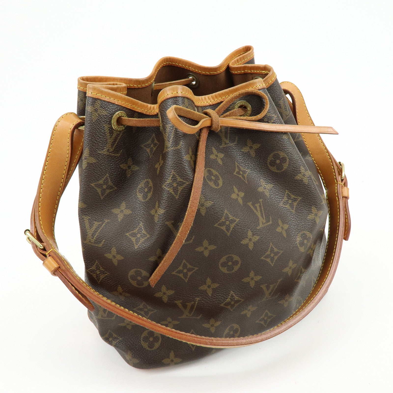 Louis Vuitton Monogram Canvas Petit Noe Shoulder Bag Brown M42226