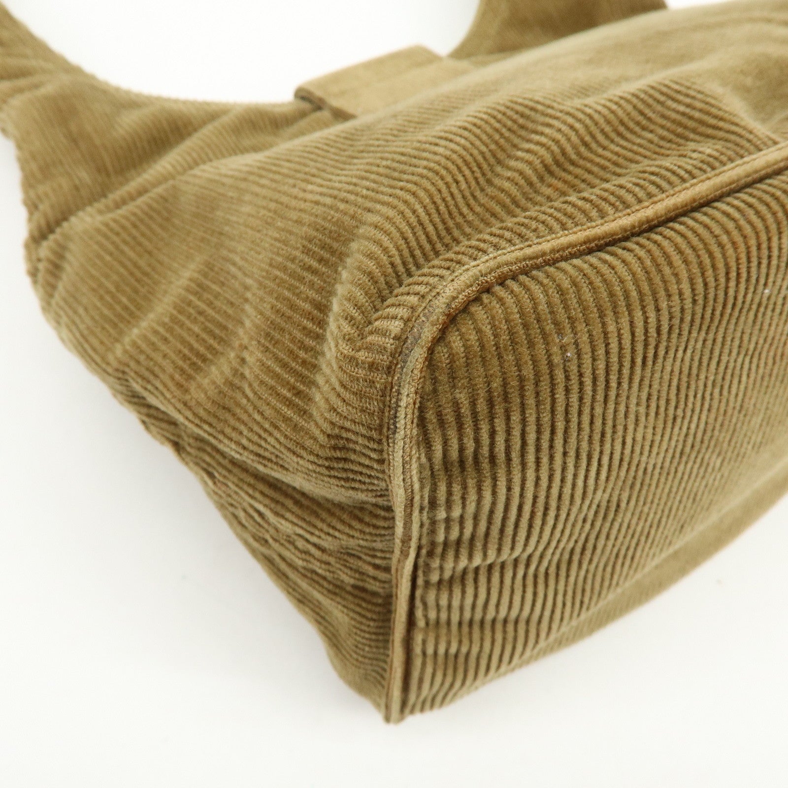 FENDI Corduroy Shoulder Bag Hand Bag Light Brown 26686