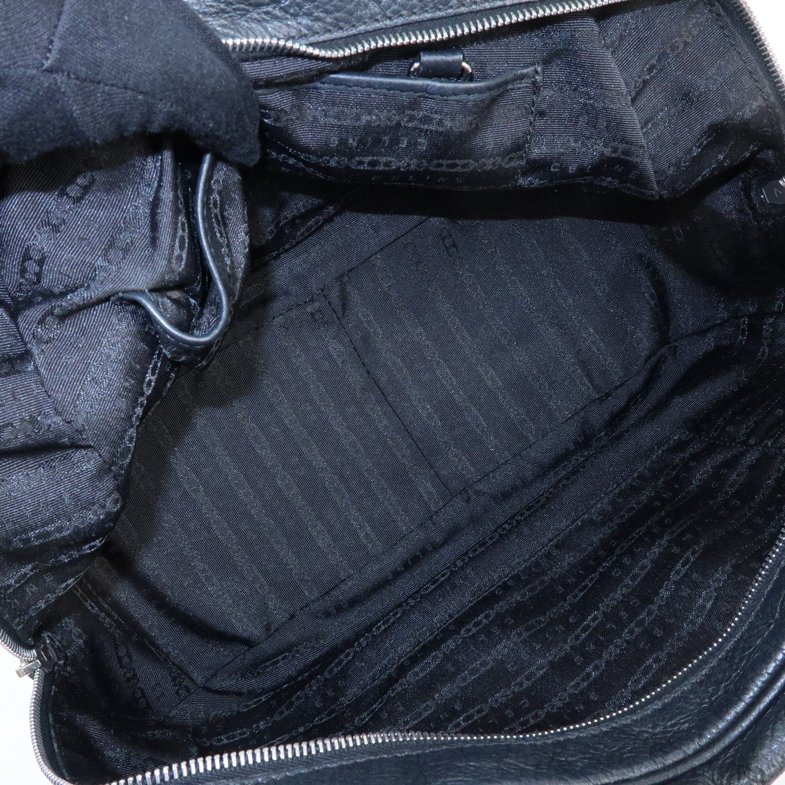 CELINE Macadam Leather Shoulder Bag Hand Bag Black