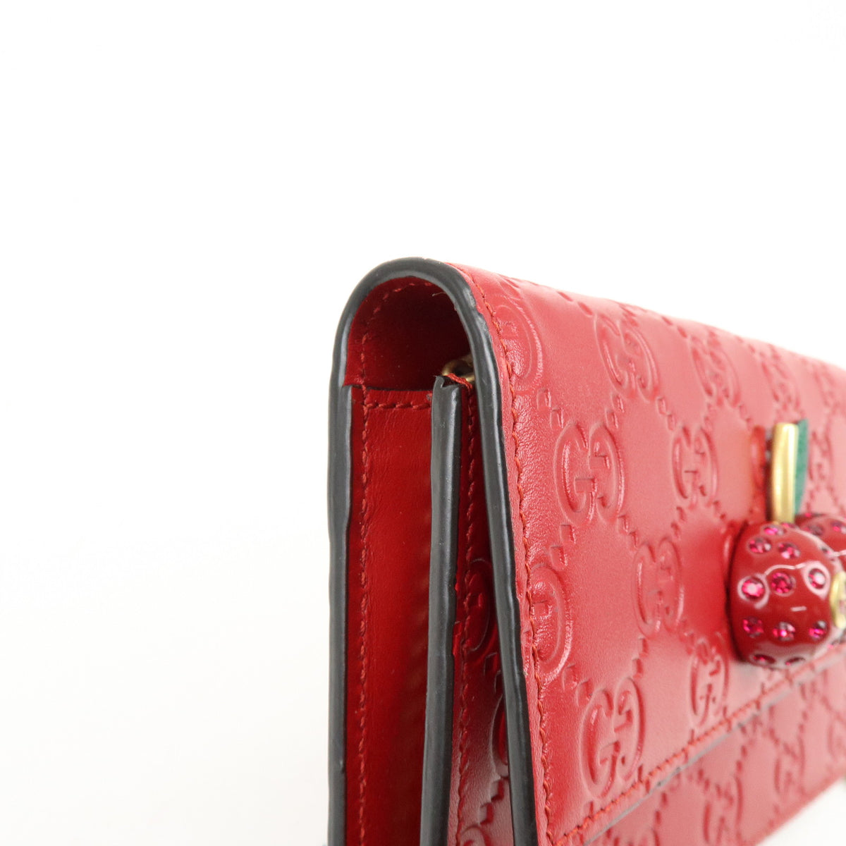 GUCCI Interlocking G Guccissima Chain Shoulder Bag Cherry 481291