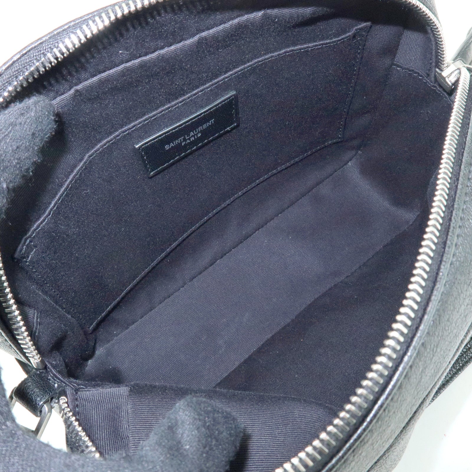 SAINT LAURENT PARIS Lou Cassandra Leather Shoulder Bag Tassel Black