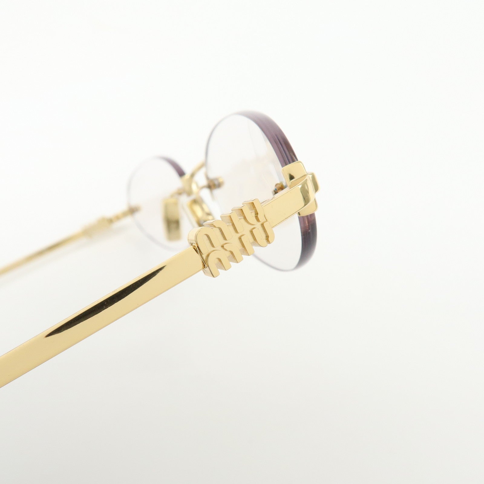 MIU MIU Logo Metal Sunglasses Gold 51□20 5AK-08N140 0N SMUA54