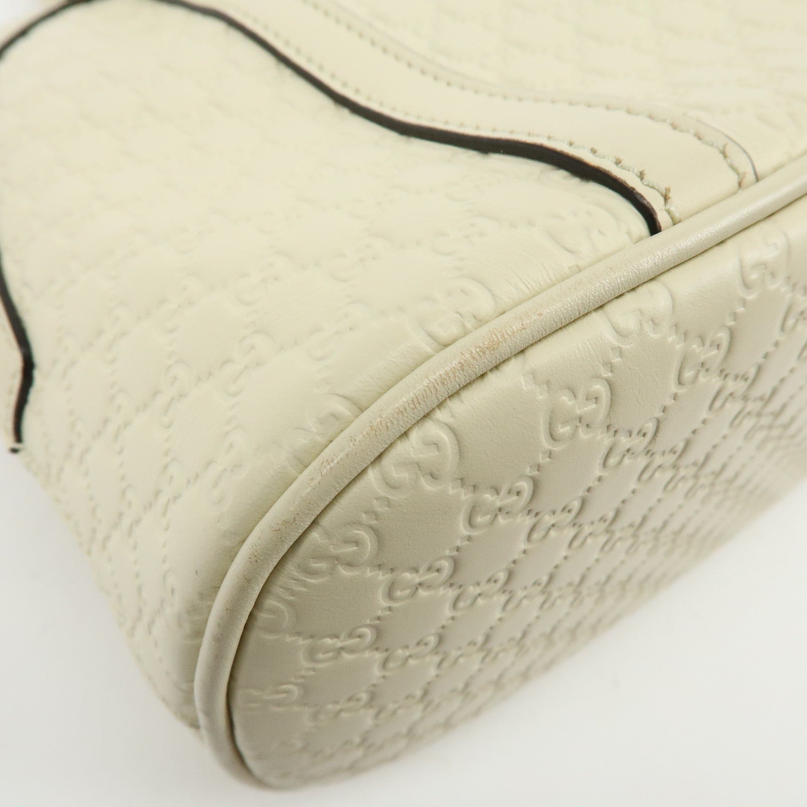 GUCCI Micro Guccissima Leather 2WAY Bag Hand Bag Ivory 449654