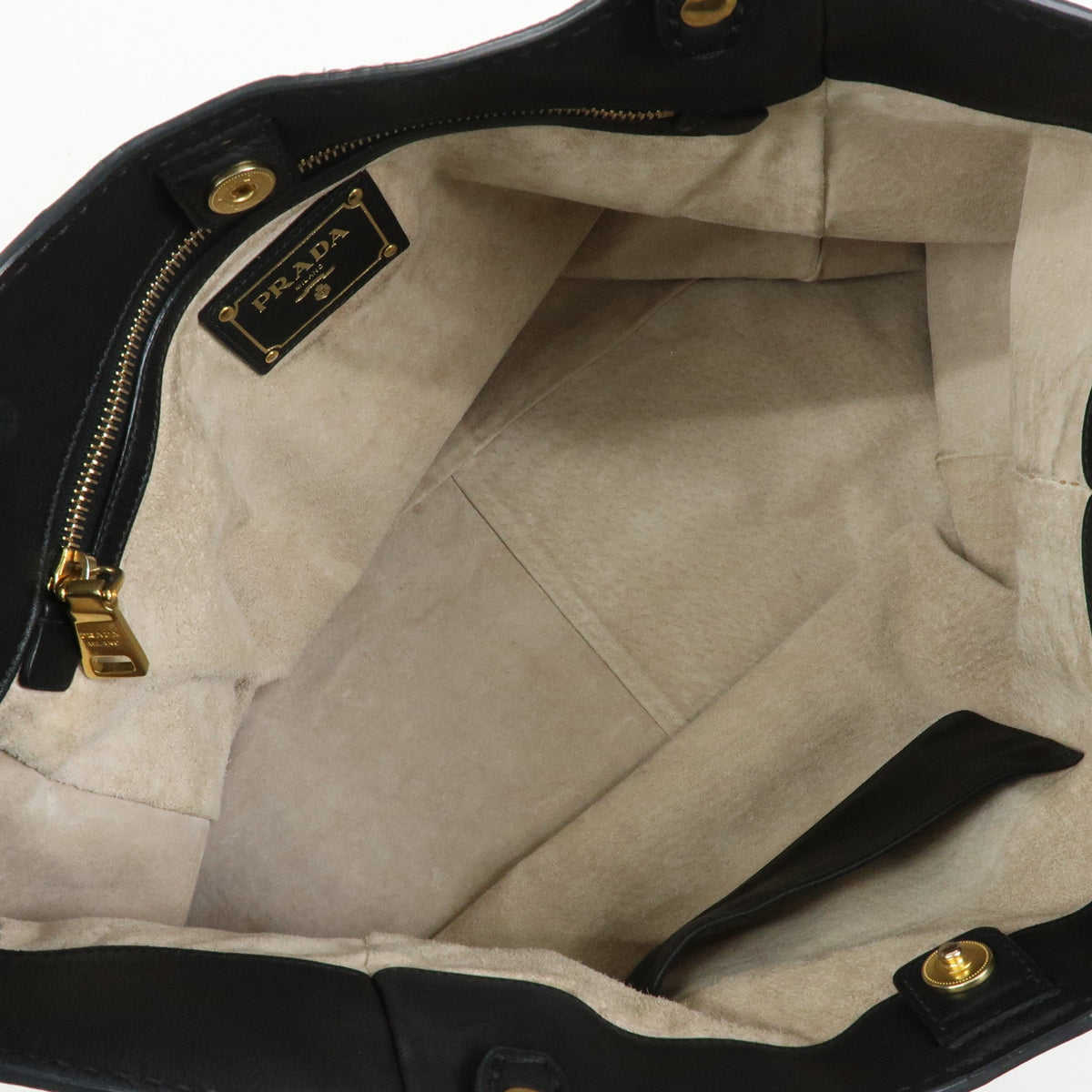 PRADA Soft Calf Leather Tote Bag Shoulder Bag Black BR4691