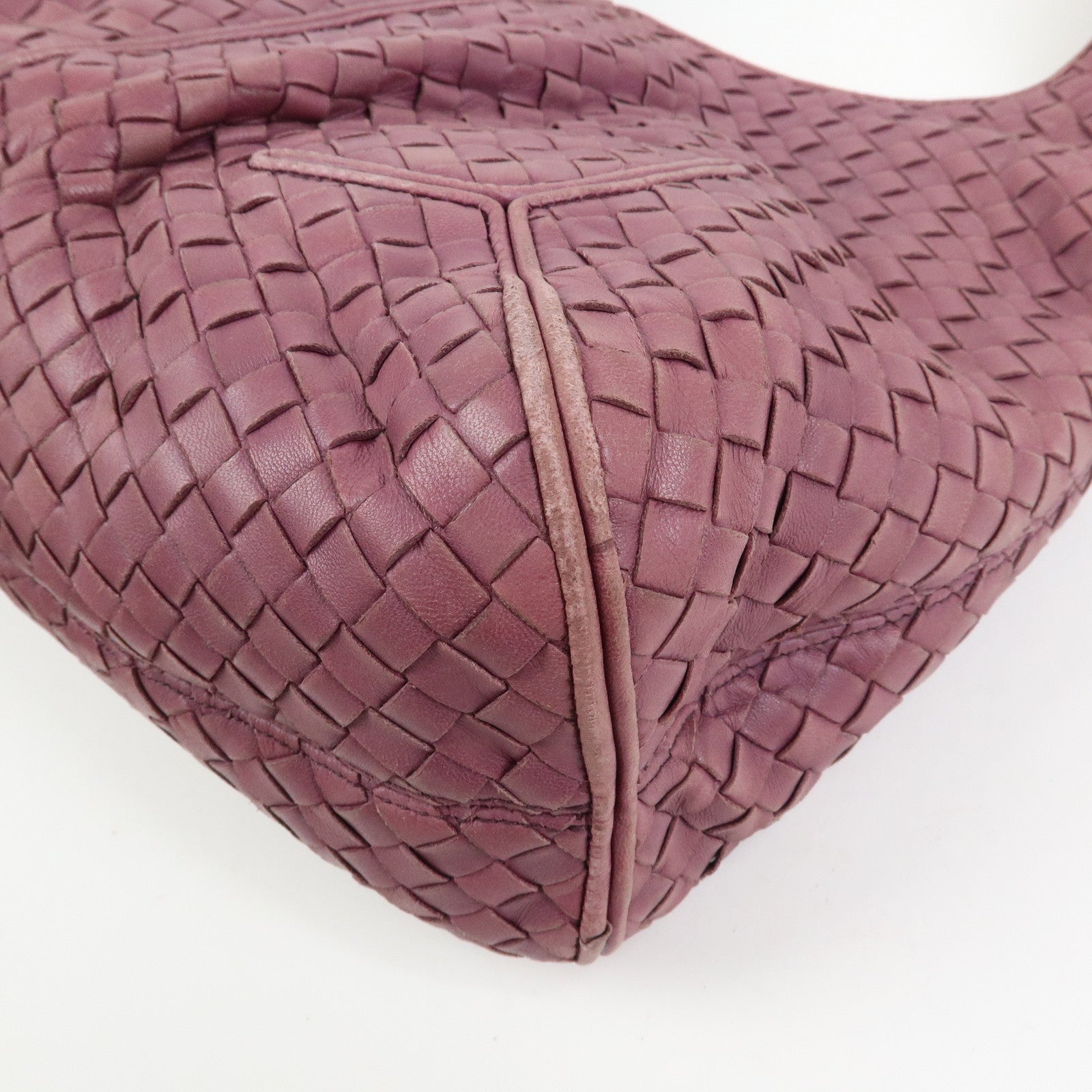 BOTTEGA VENETA Intrecciato Leathe Shoulder Bag Hand Bag Purple 145552