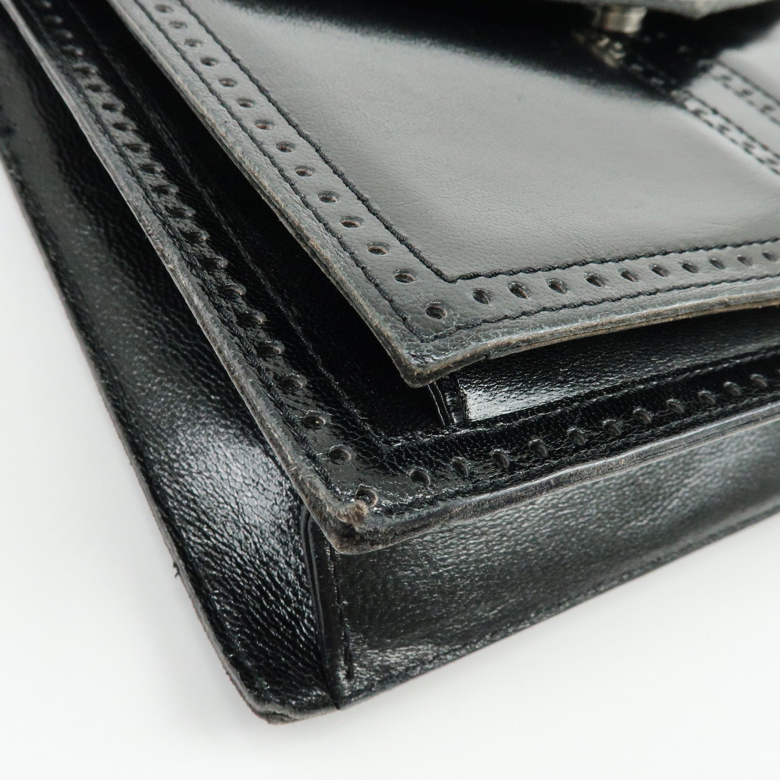 SAINT LAURENT PARIS Leather 2WAY Bag Hand Bag Shoulder Bag Black