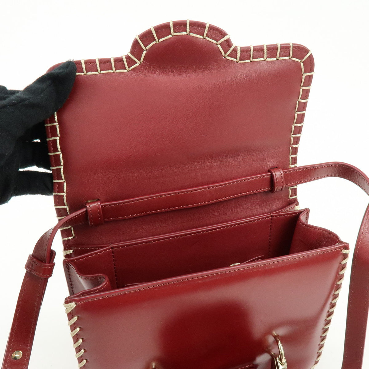 Chloe KATTIE Leather Shoulder Bag Crossbody Bag Wine Red