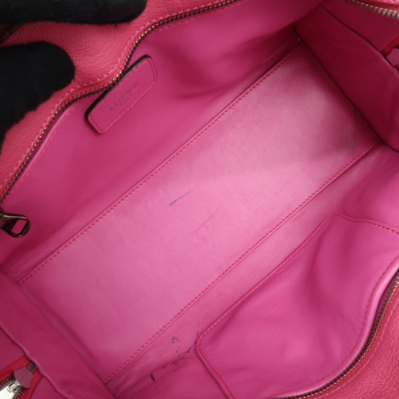 LOEWE Anagram Leather Amazona 28 Hand Bag Boston Bag Pink