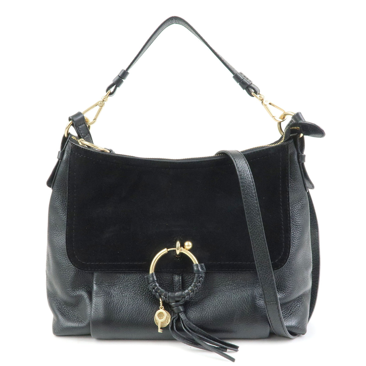 Chloe See By Chloe Joan Suede Leather 2Way Bag Shoulder Bag Black