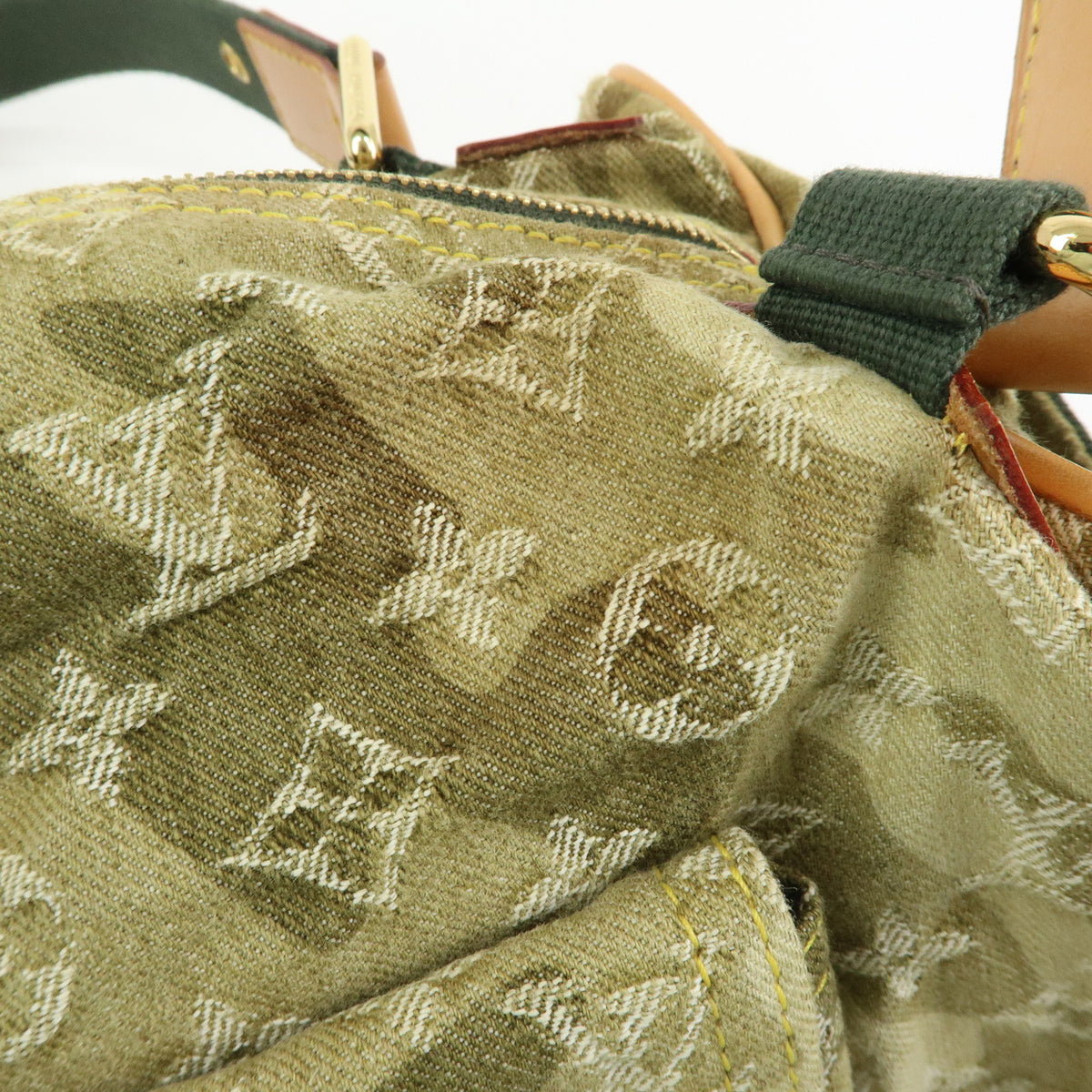 Louis Vuitton Monogramouflage Lys Denim Leather Boston Bag Green M95771