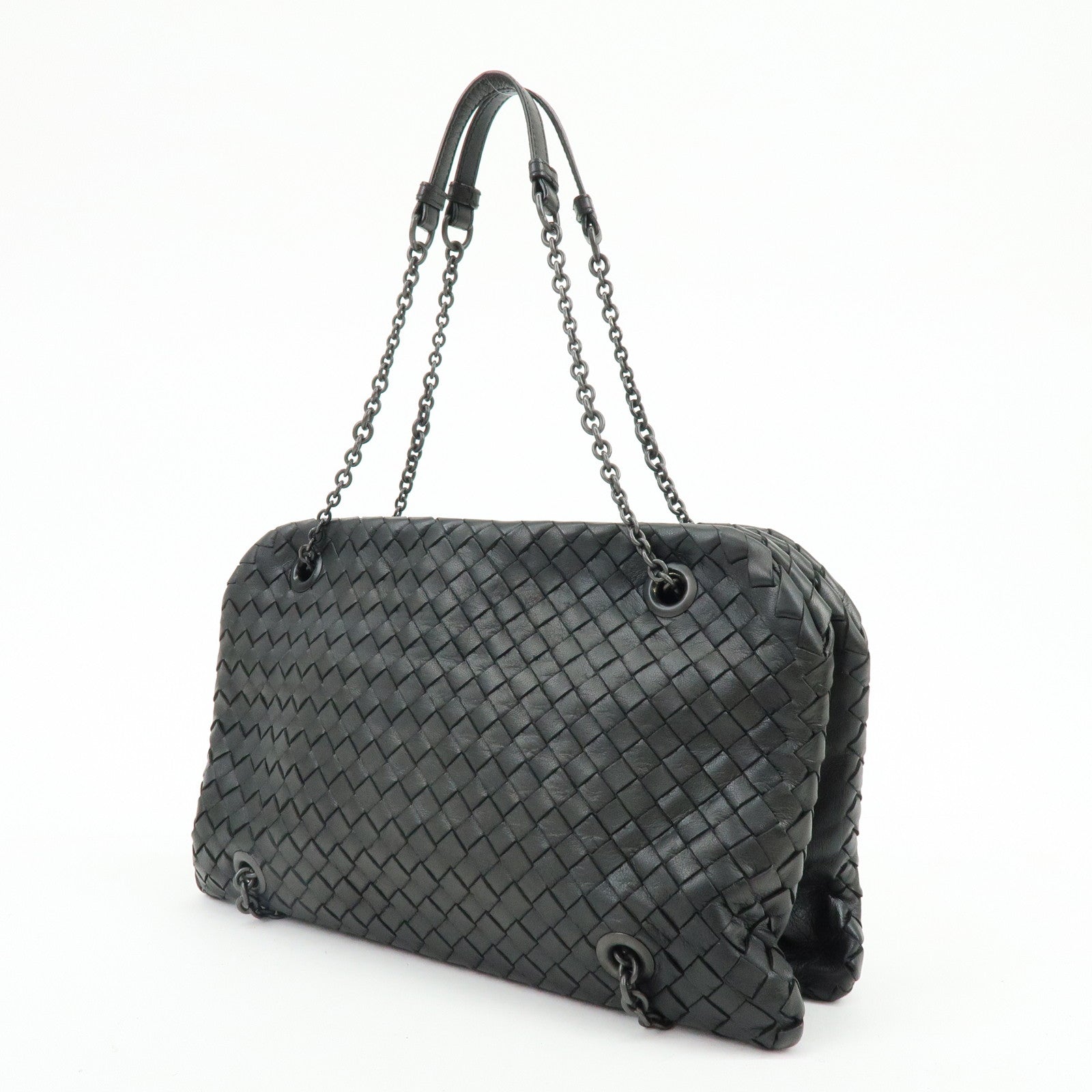 BOTTEGA VENETA Intrecciato Shoulder Bag Hand Bag Black
