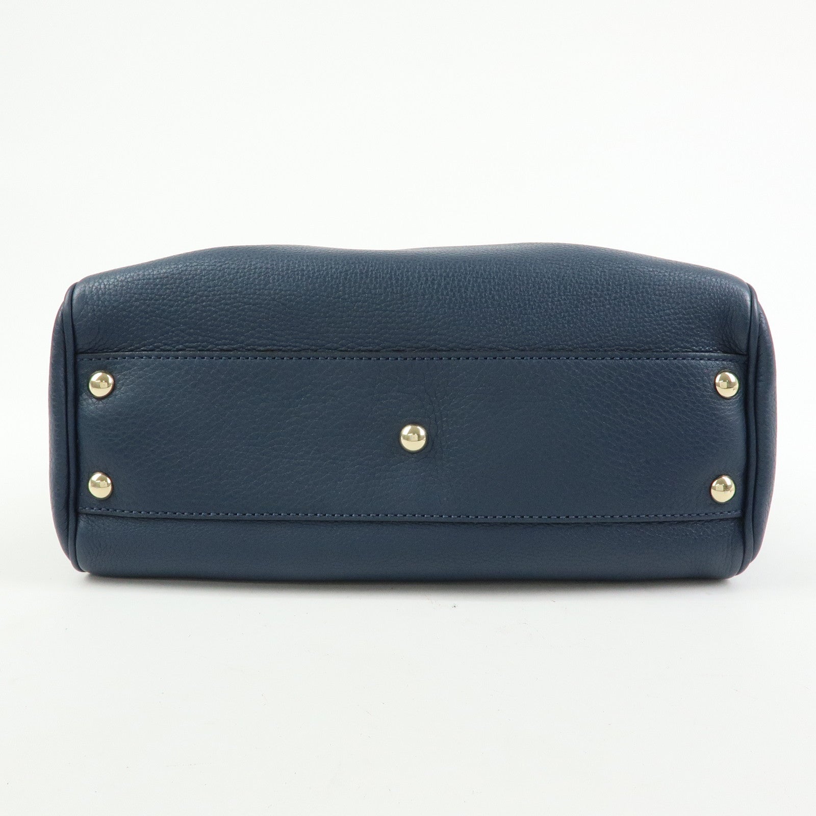 GUCCI Bamboo Leather 2Way Bag Hand Bag Shoulder Bag Blue 336032