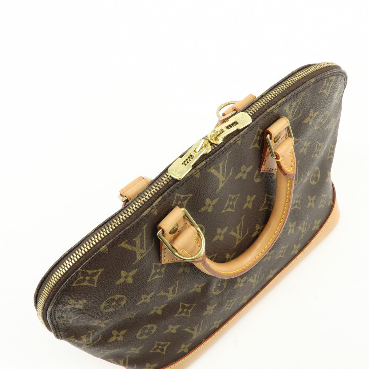 Louis Vuitton Monogram Alma PM Canvas Leather Hand Bag Brown M51130