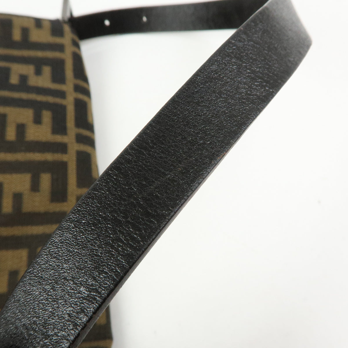FENDI Mamma Baguette Zucca Canvas Leather Shoulder Bag Brown 8BR001
