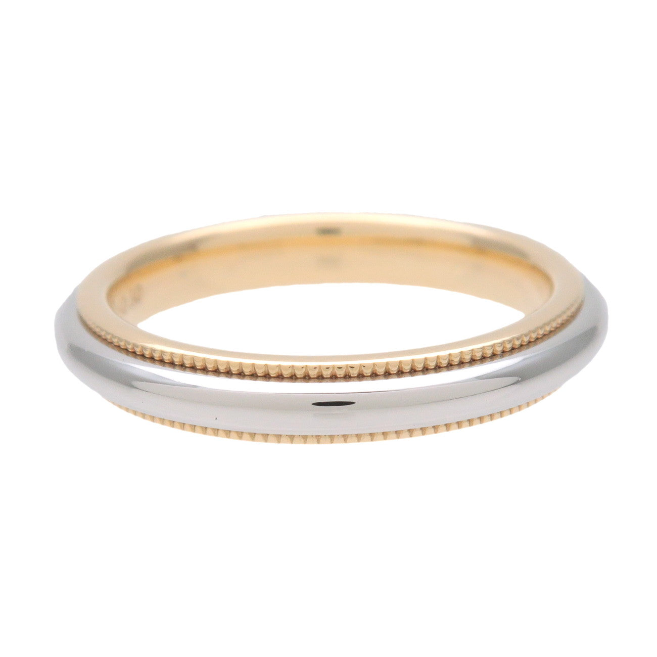 TiTiffany & Co Milgrain Band Ring PT950 K18 750YG US4 EU47