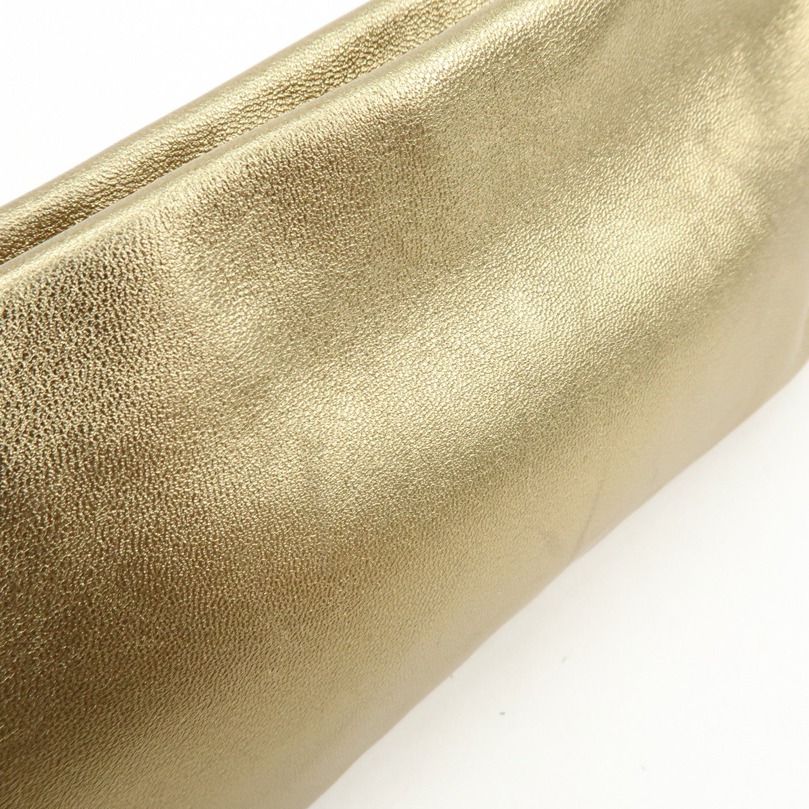 Ferragamo Gancini Nappa Leather Shoulder Hand Bag Gold