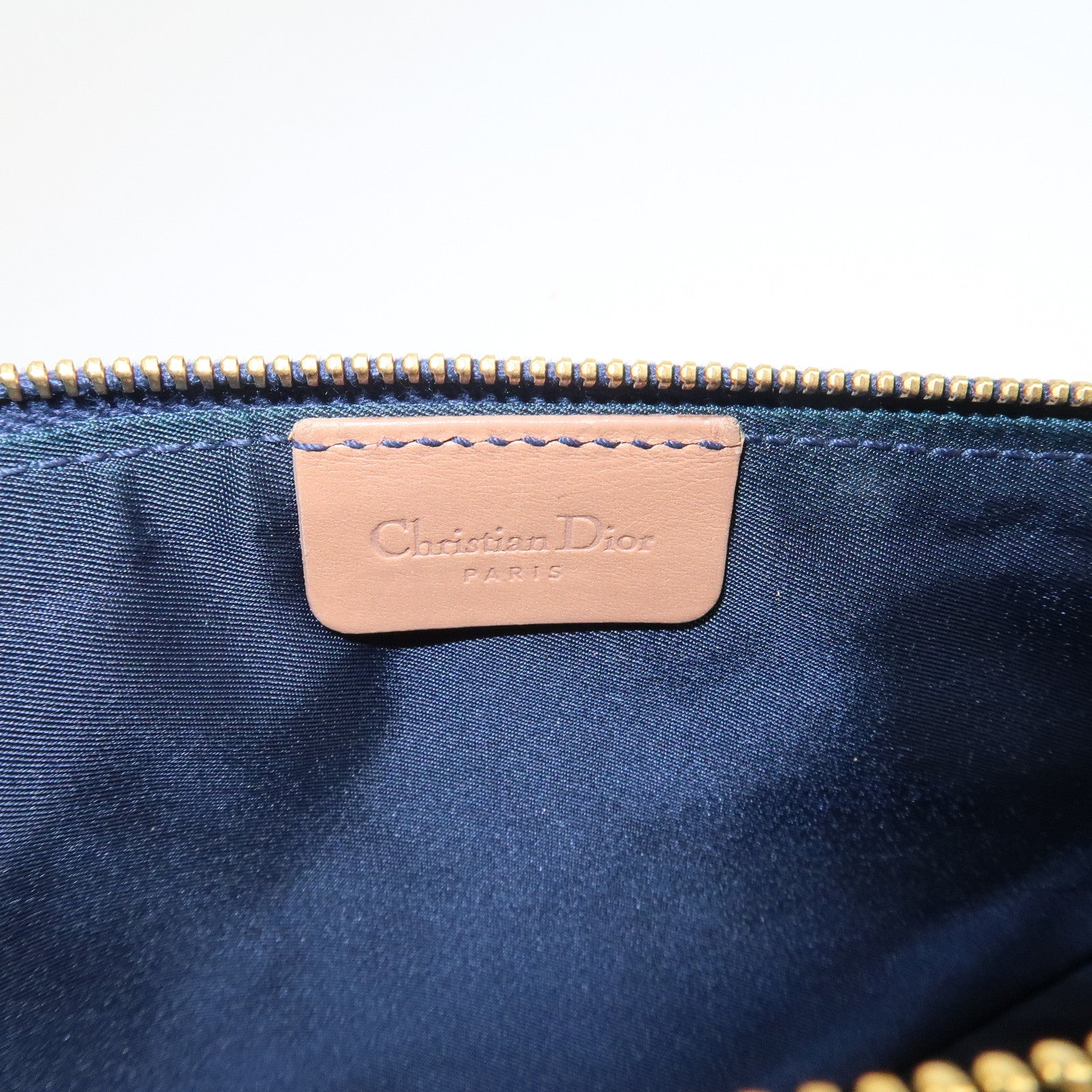 Christian Dior Saddle Pouch Denim Leather Hand Bag Shoulder Bag Indigo Used