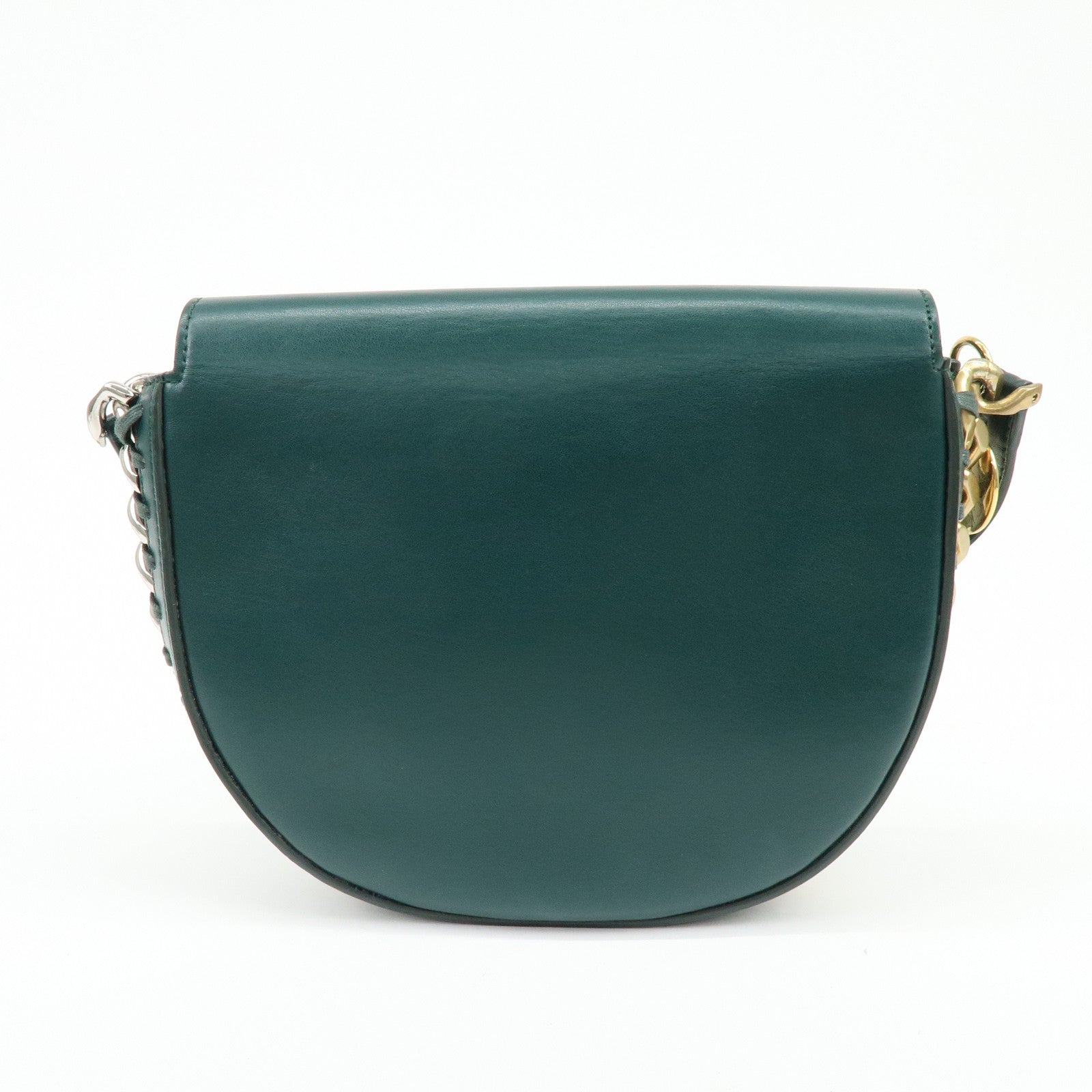 STELLA MCCARTNEY Frayme Medium Faux Leather Shoulder Bag Green