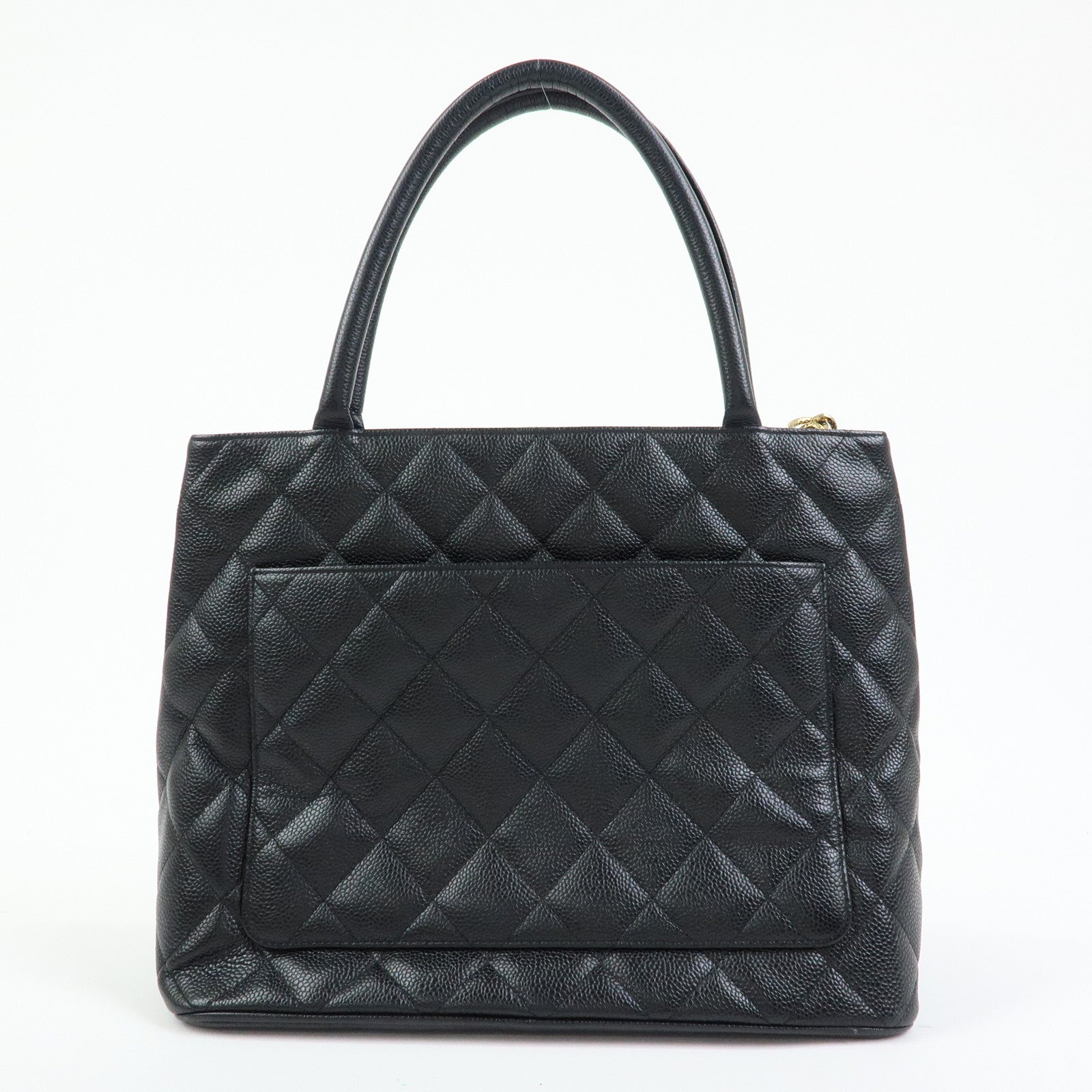 CHANEL Matelasse COCO Mark Medallion Tote Bag Hand Bag Black A01804