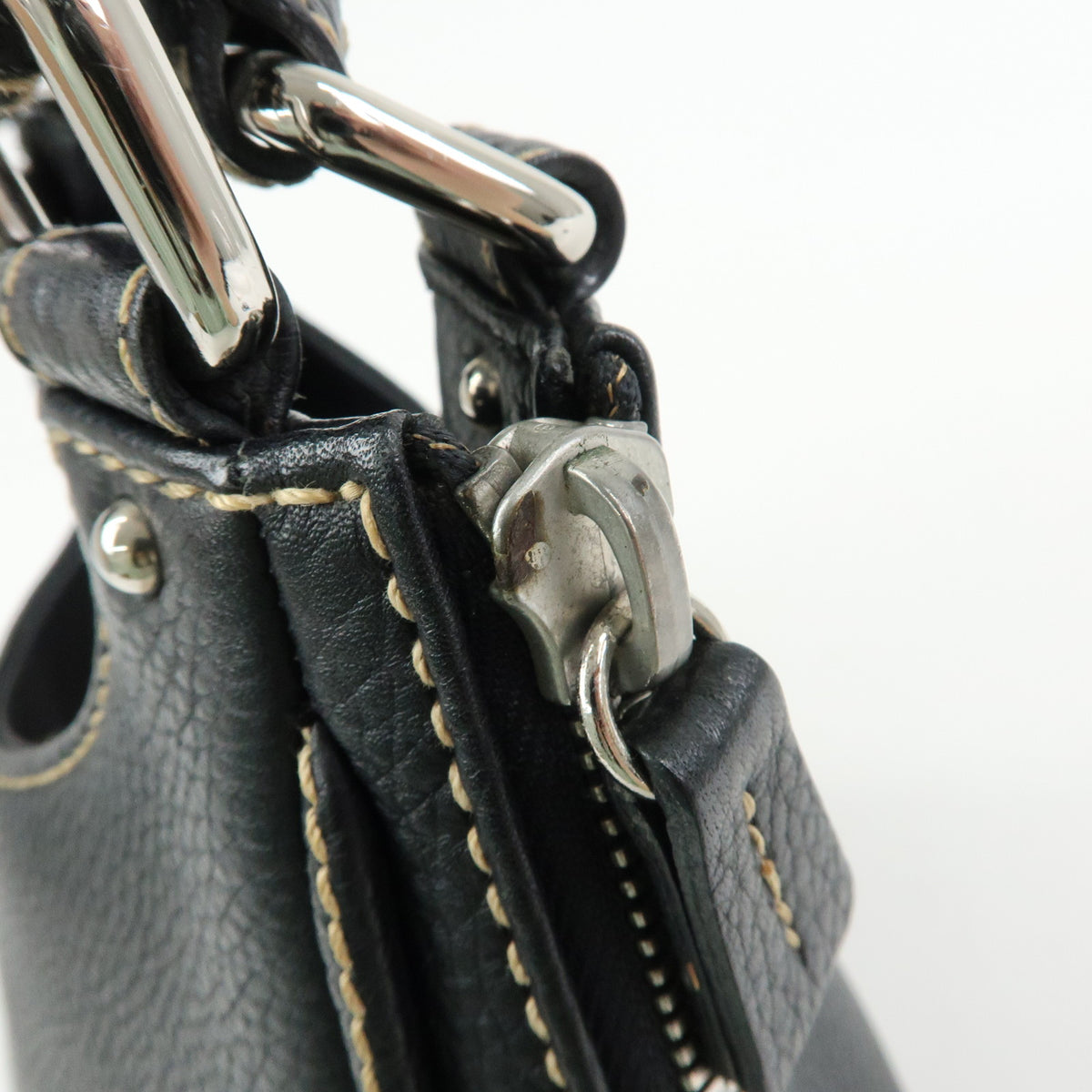 CHANEL LAX Leather Shoulder Bag Hand Bag Tassel Black A23055
