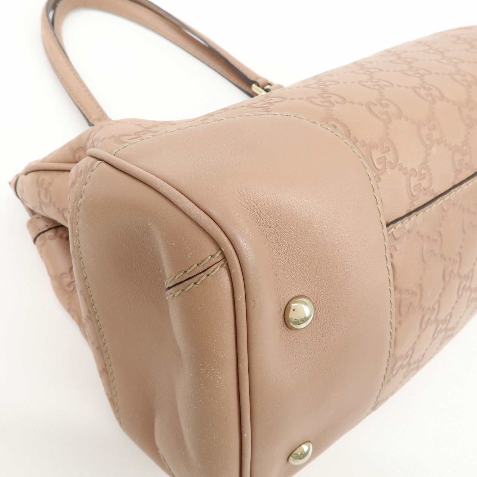 GUCCI Guccissima Leather Mayfair Tote Shoulder Bag Pink