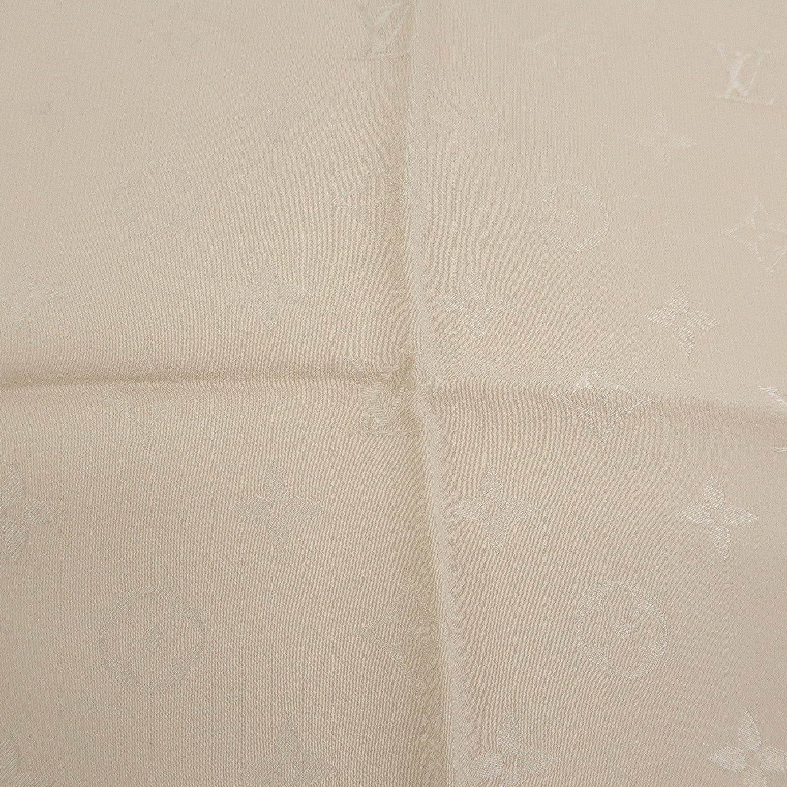 Louis Vuitton Monogram Silk 100% Scarf Shawl Beige