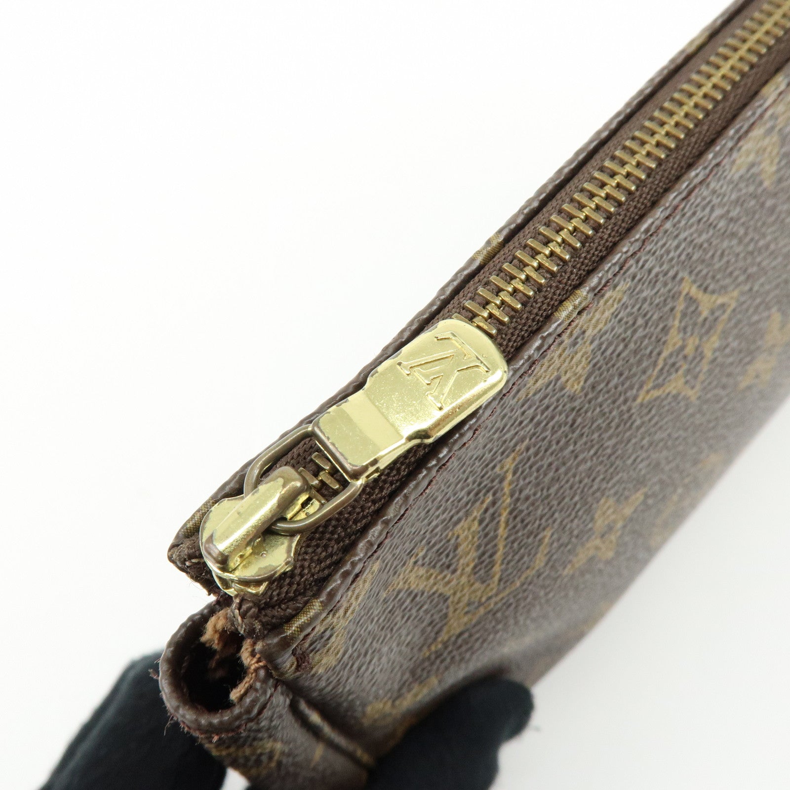 Louis Vuitton Monogram Canvas Set of 2 Pochette Accessoires Pouch Brown
