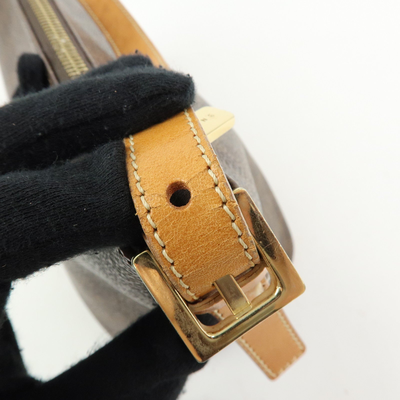CELINE Macadam Leather Shoulder Bag Brown
