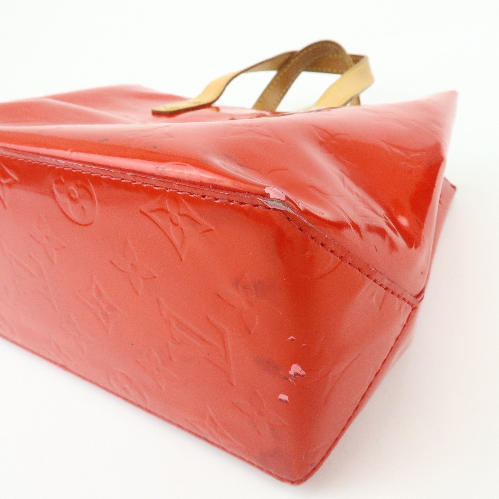 Louis Vuitton Monogram Vernis Reade PM Hand Bag Rouge M91088