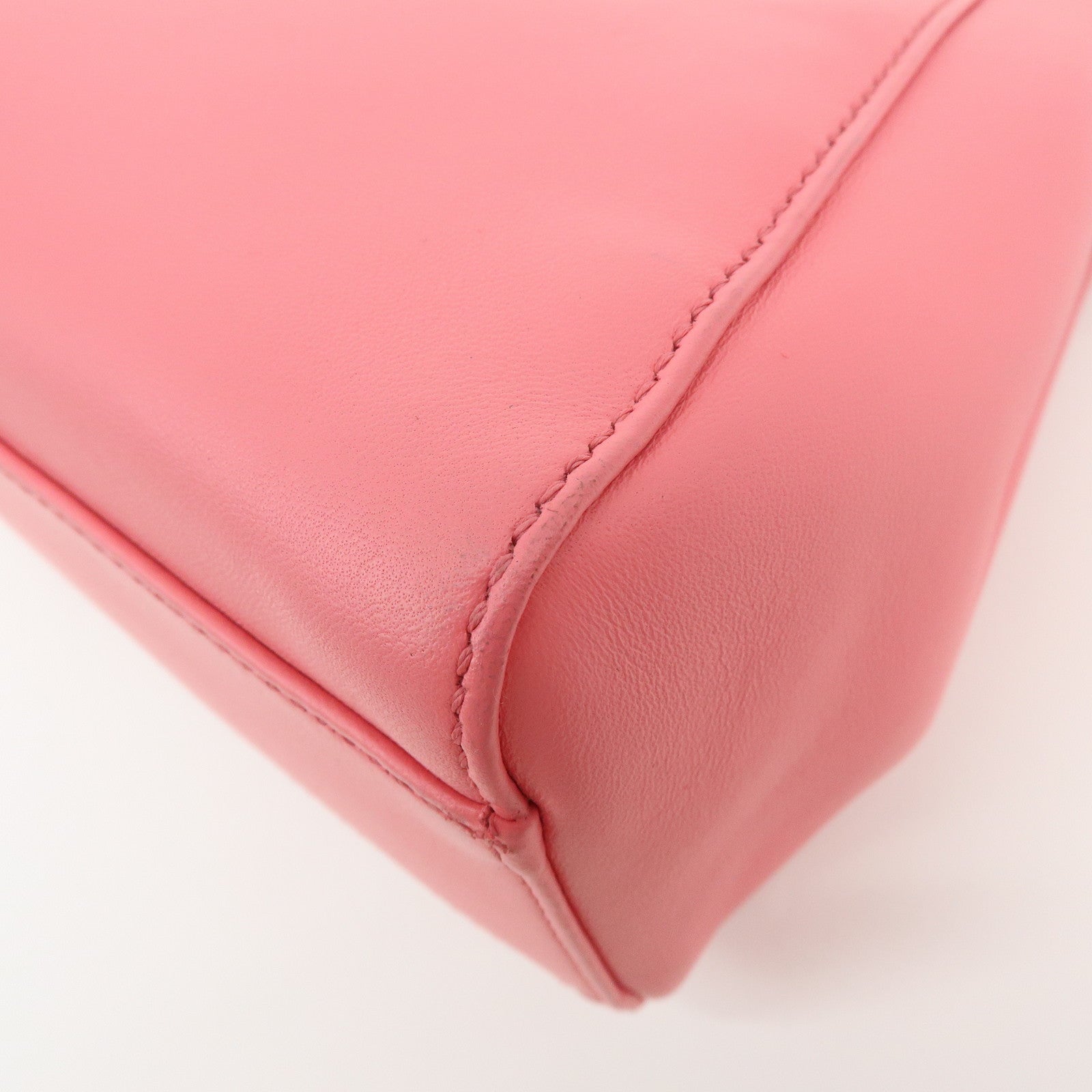FENDI Peekaboo Mini Leather 2Way Shoulder Bag Hand Bag Pink 8BN244