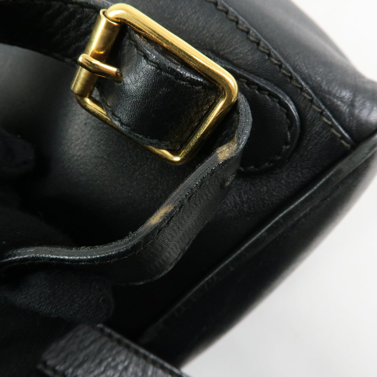 GUCCI Bamboo Sherry Leather Backpack Rucksack Black 003・2058・0044